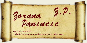 Zorana Paninčić vizit kartica
